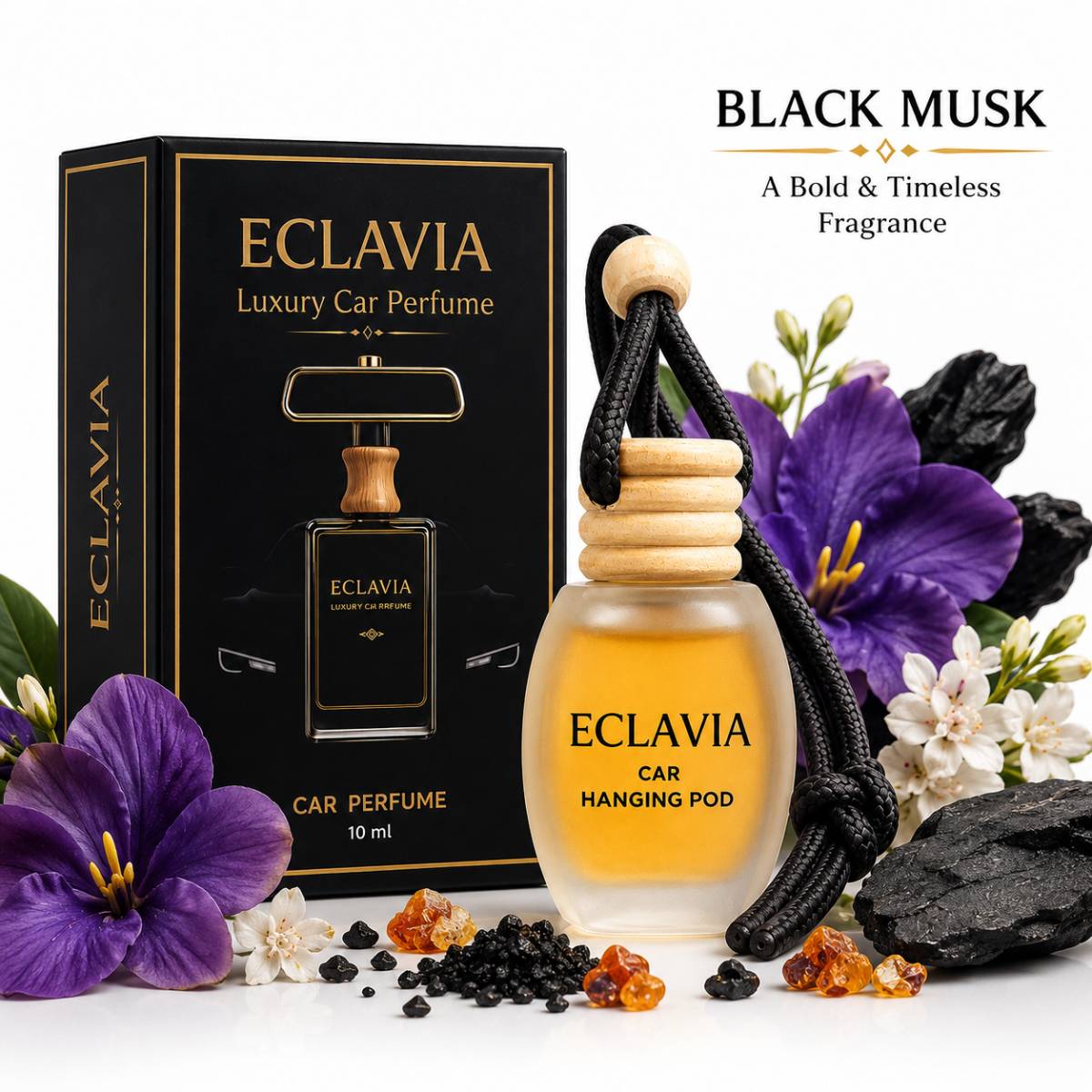ECLAVIA Black Musk Car Hanging Pod Perfume